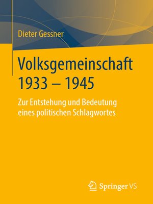 cover image of Volksgemeinschaft 1933--1945